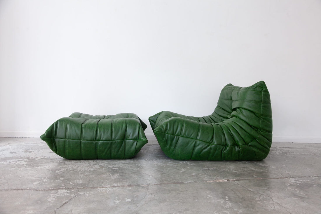 The Timeless Allure of the Forest Green Leather Togo Sofa - Homio Decor