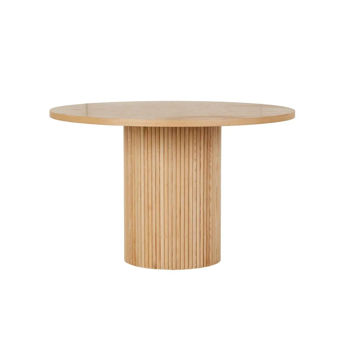Homio Decor 120cm Ripple Design Round Dining Table - Natural Ash