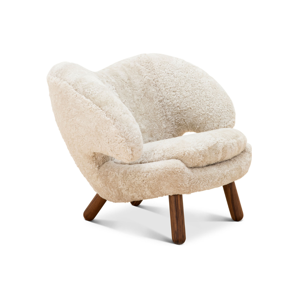 Homio Decor Almond Beige / Oak Shearling Pelican Chair