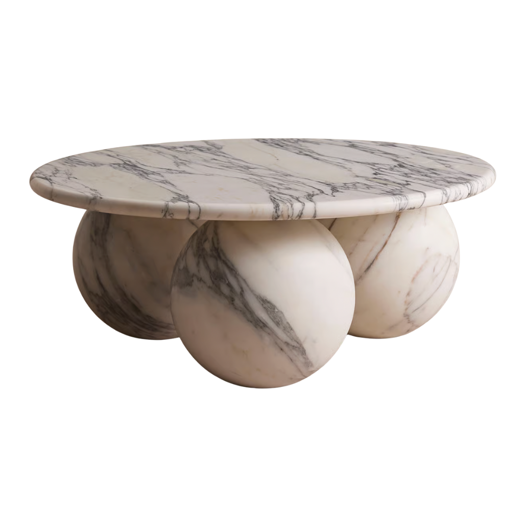 Homio Decor Arabescato Corchia White Marble Cavara Coffe Table