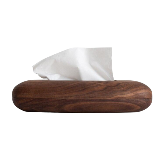 Minimalist Walnut Wood Tissue Box - Homio Decor