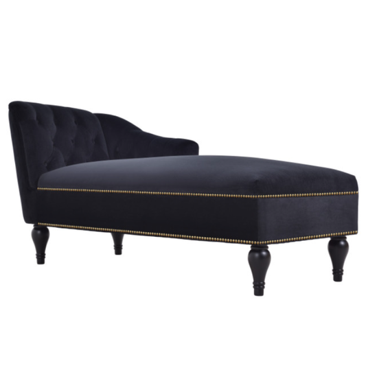 Right Arm Victorian Velvet Chaise Lounge - Homio Decor