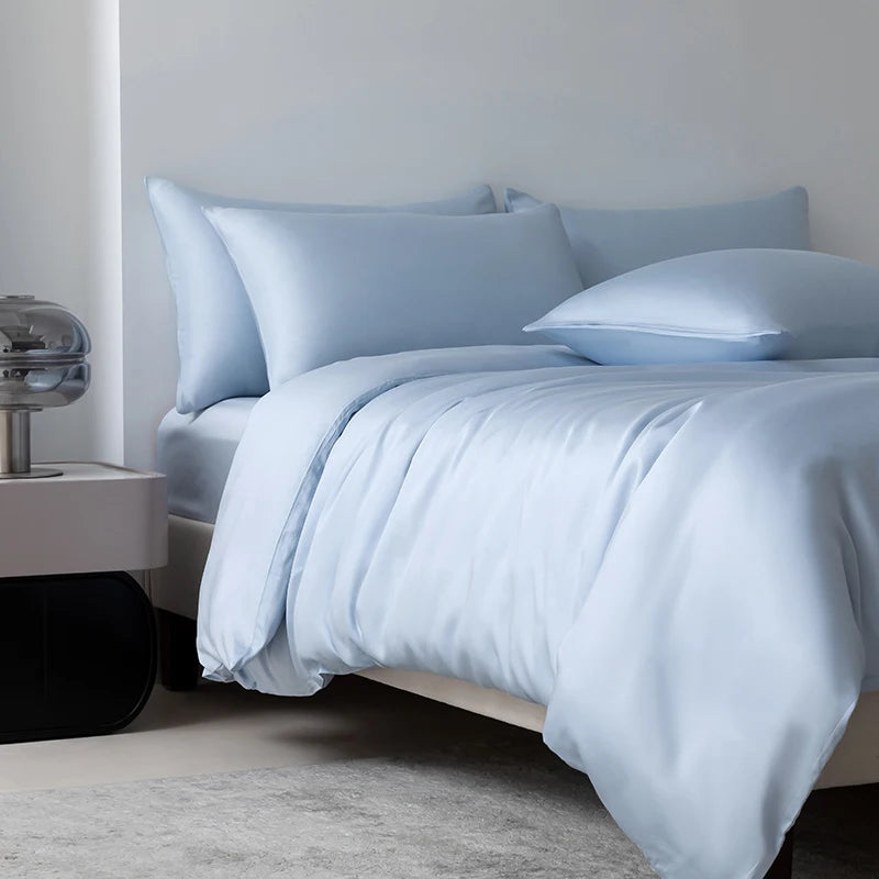 Homio Decor Bedroom Summer Blue / Queen Size (4pcs) / 19 momme 100% Mulberry Silk Bedding Set