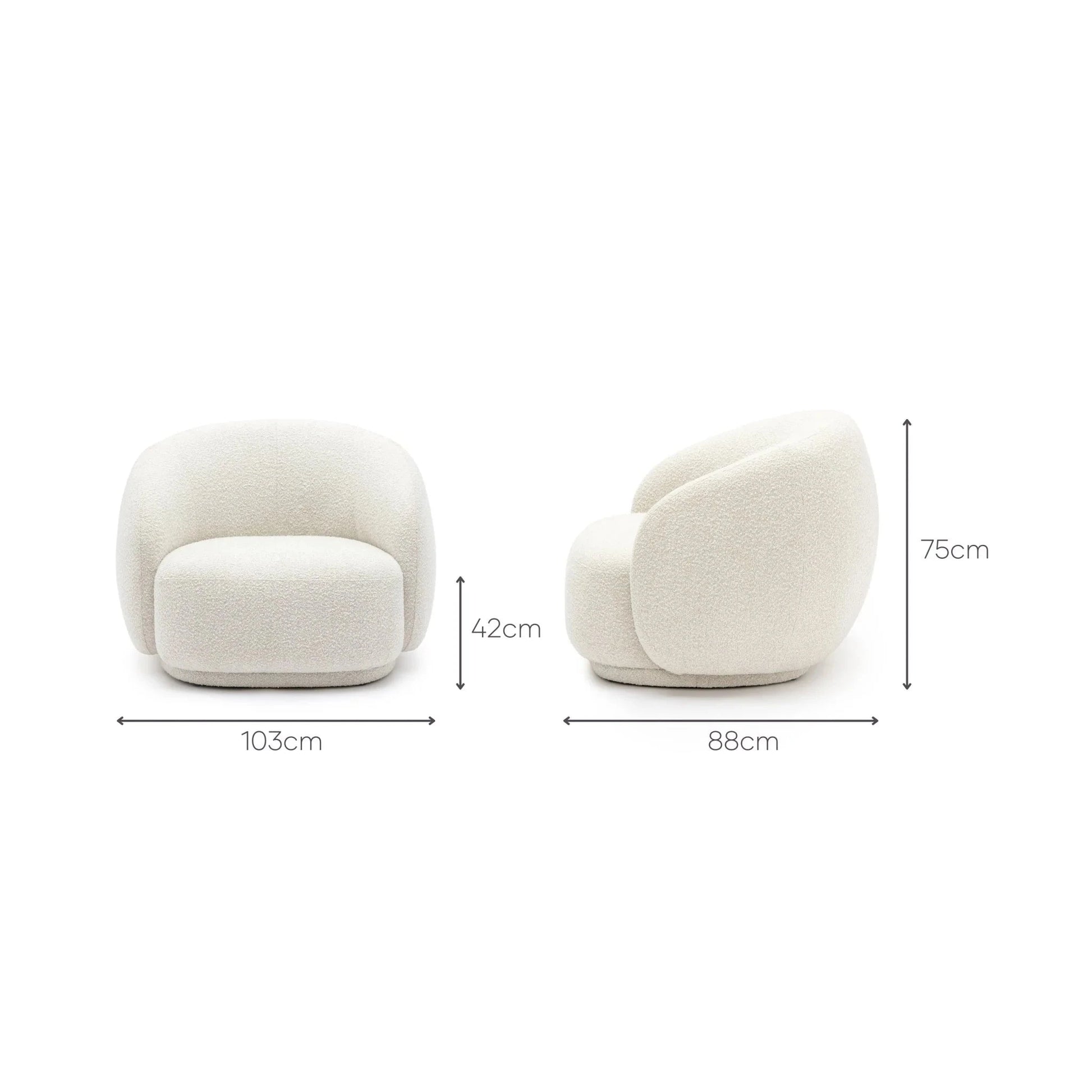 Homio Decor Boucle Curved Chair