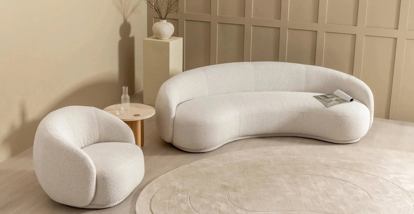 Homio Decor Boucle Curved Sofa