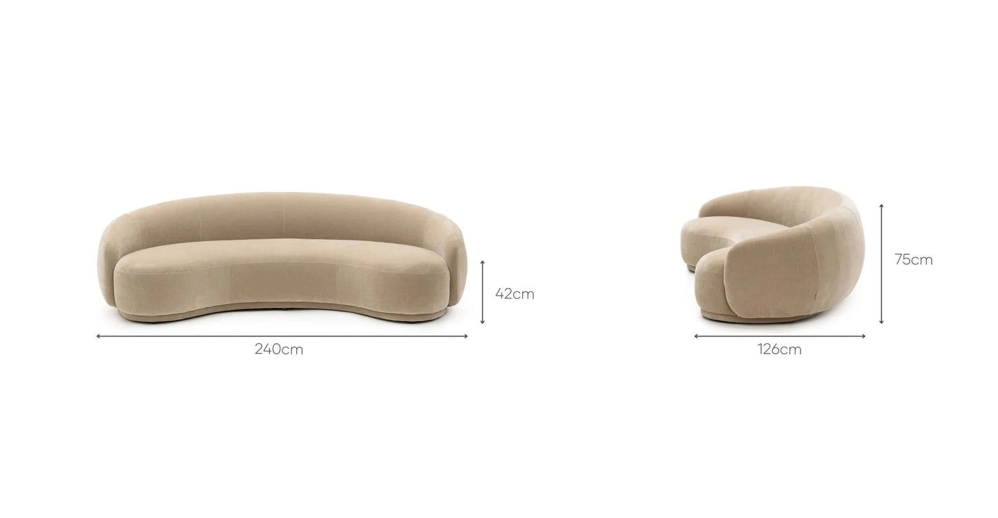 Homio Decor Boucle Curved Sofa
