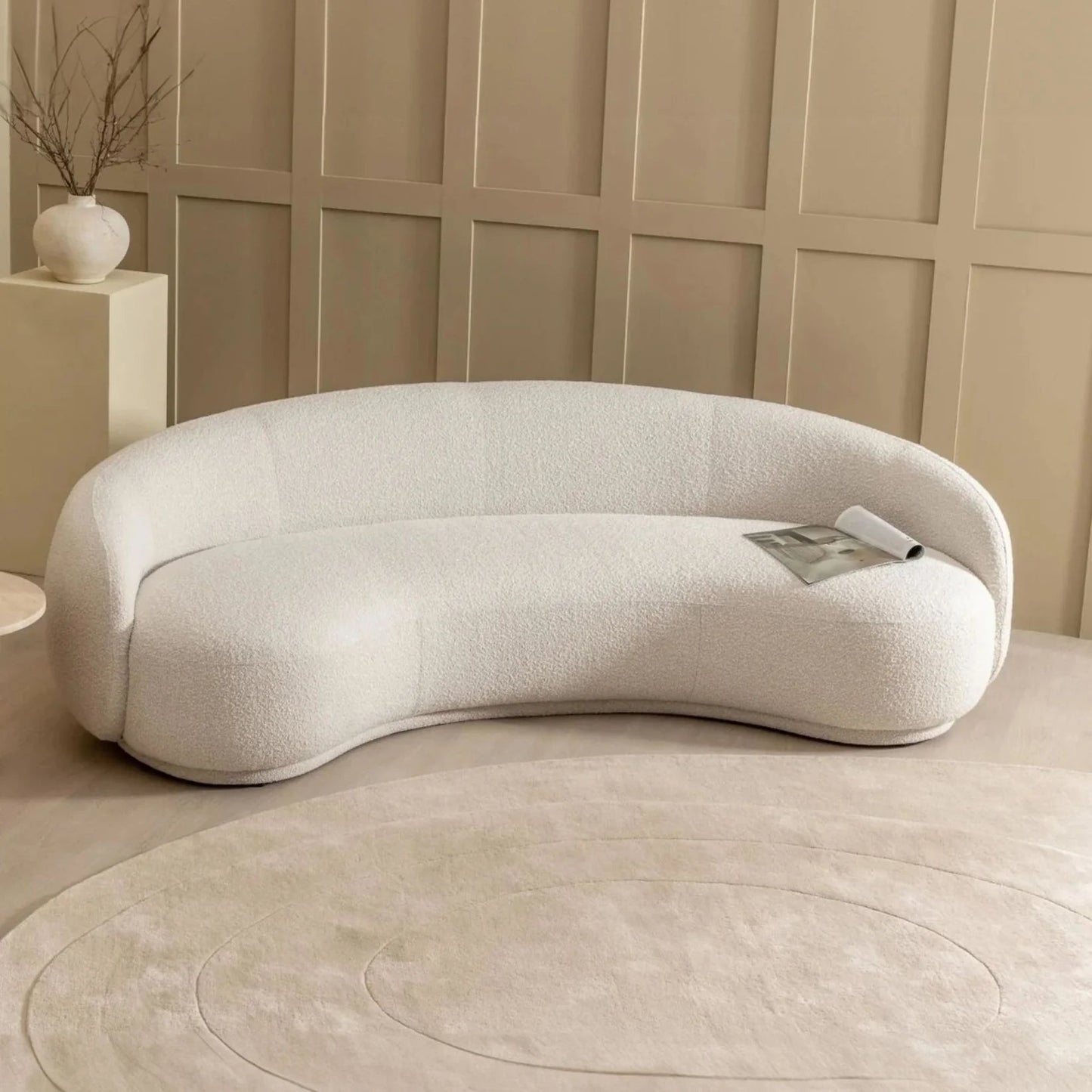 Homio Decor Boucle Curved Sofa