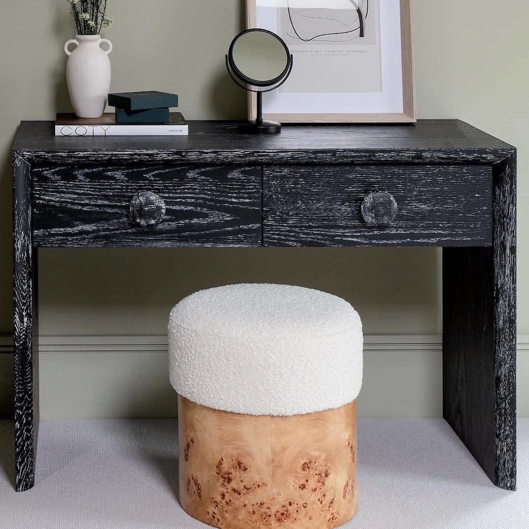 Homio Decor Burlwood & Boucle Stool