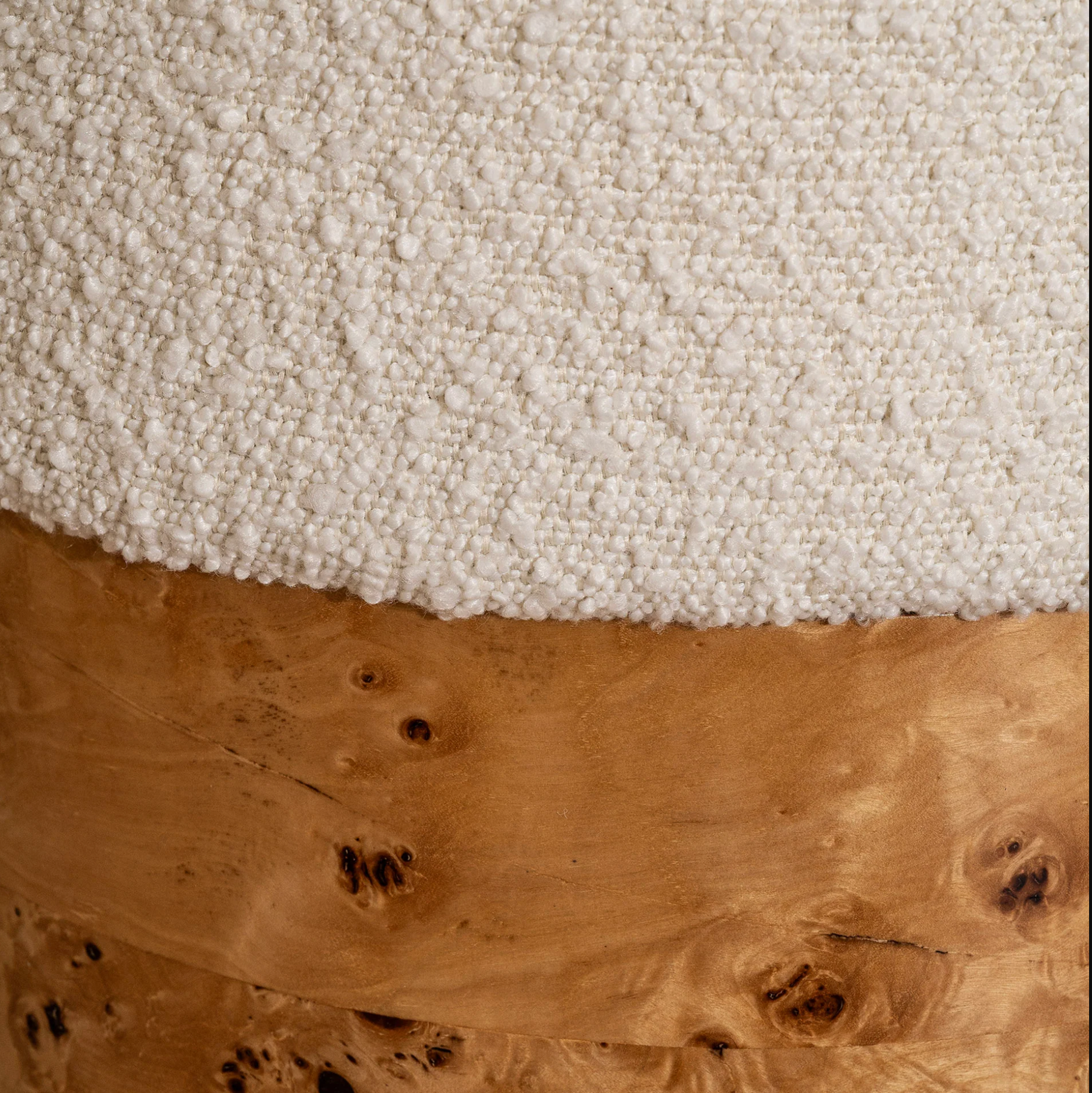 Homio Decor Burlwood & Boucle Stool