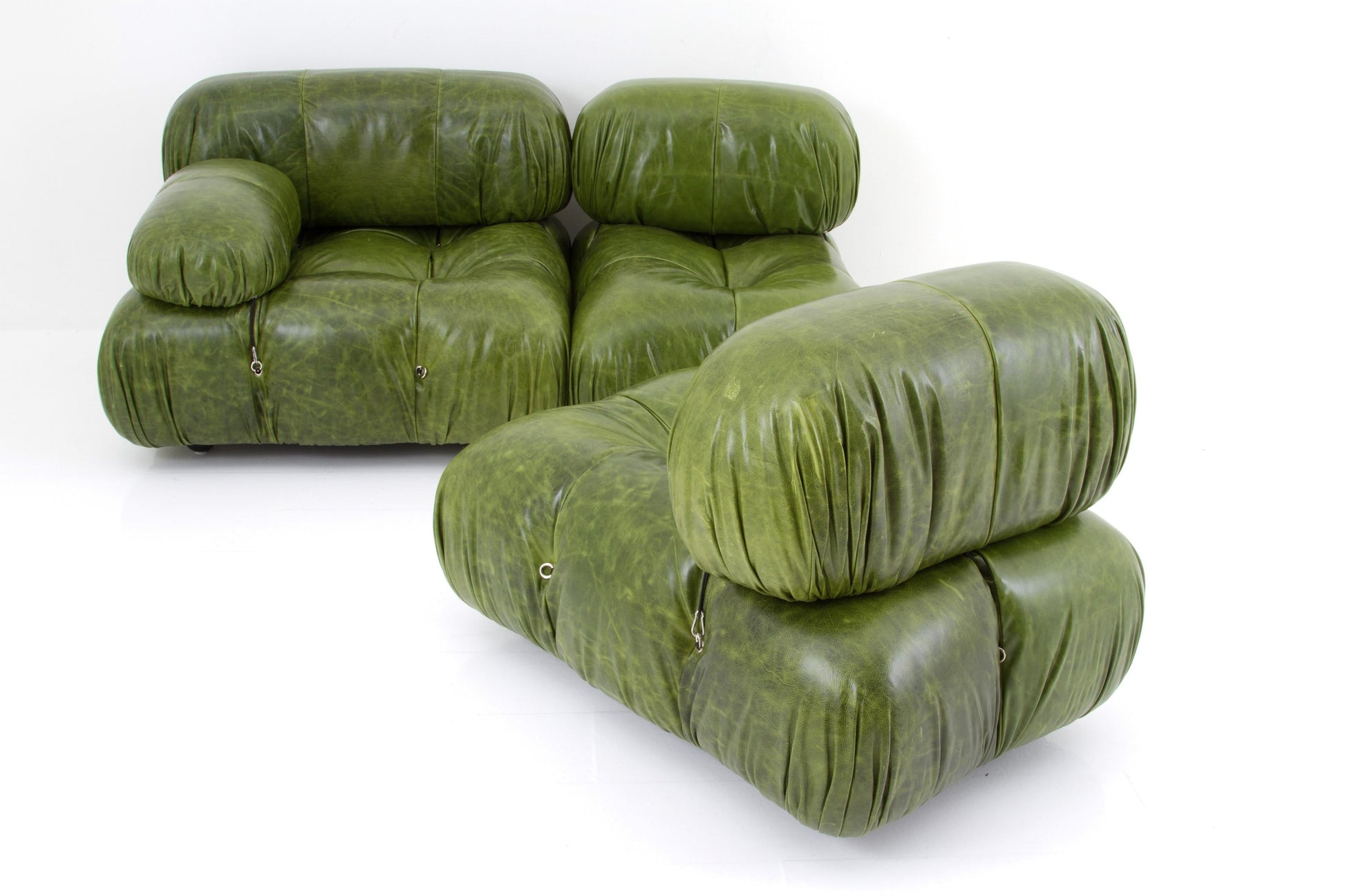 Camaleonda Leather Sofa (Set of 3) - Forest Green - Homio Decor