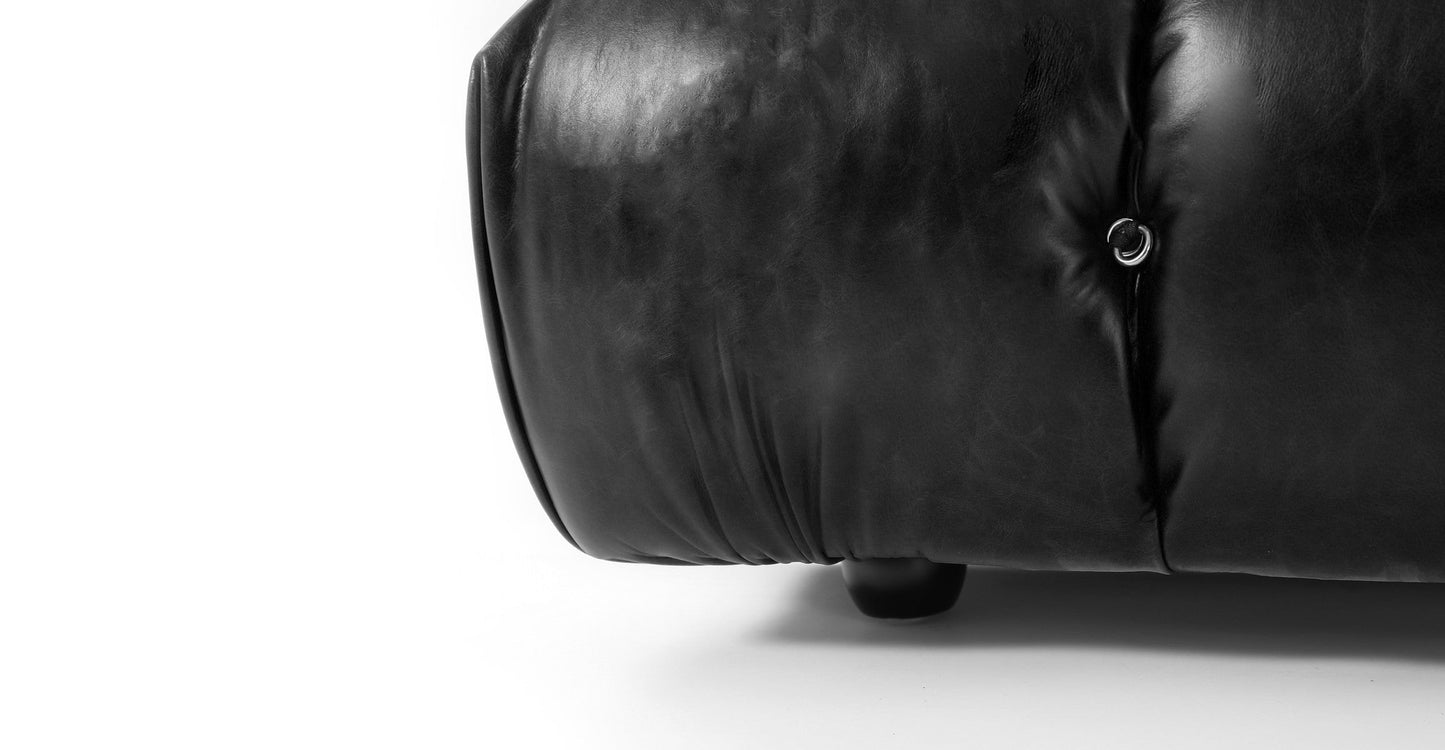 Camaleonda Leather Sofa (Set of 3) - Textured Black - Homio Decor
