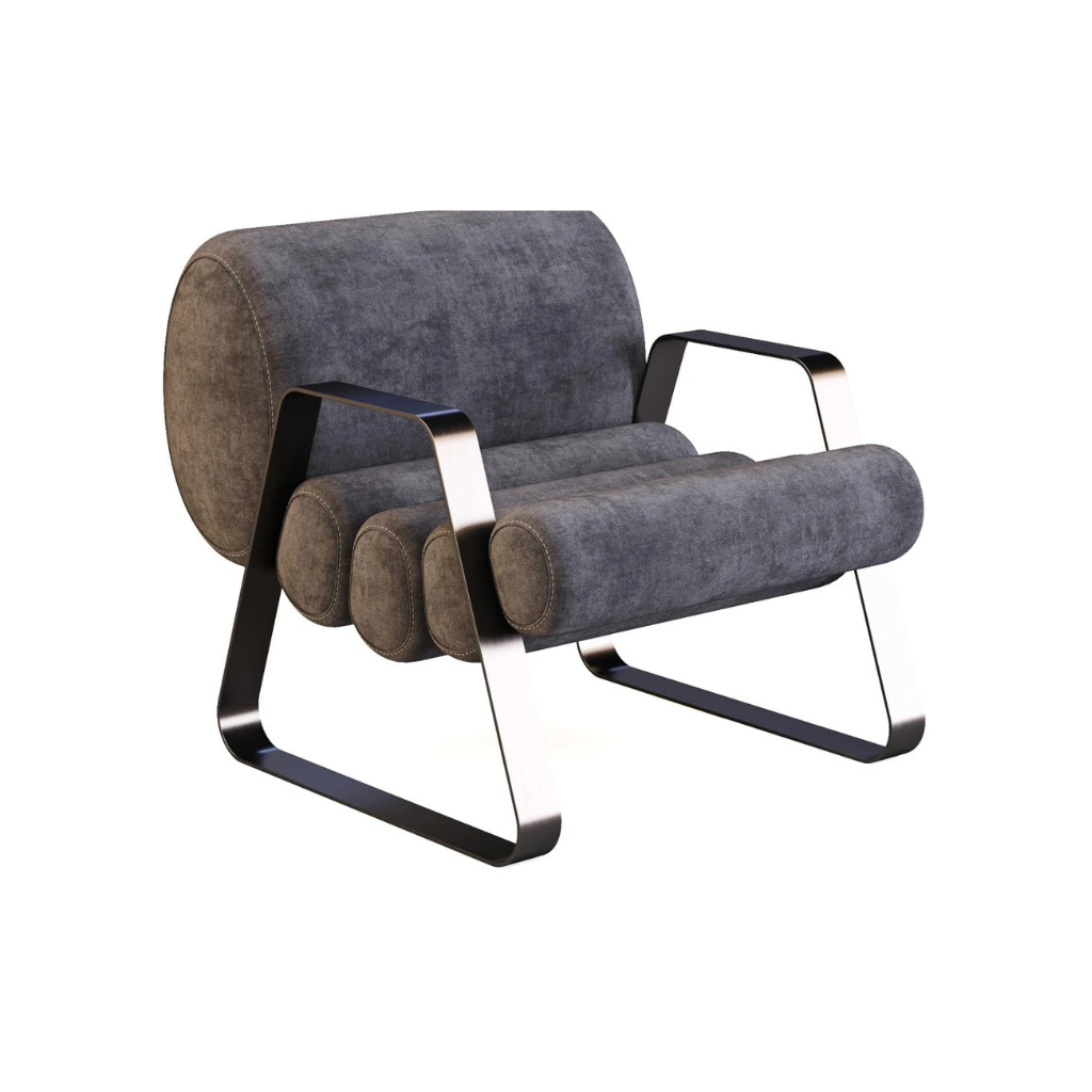 Homio Decor Charcoal Velvet Cocoon Lounge Chair