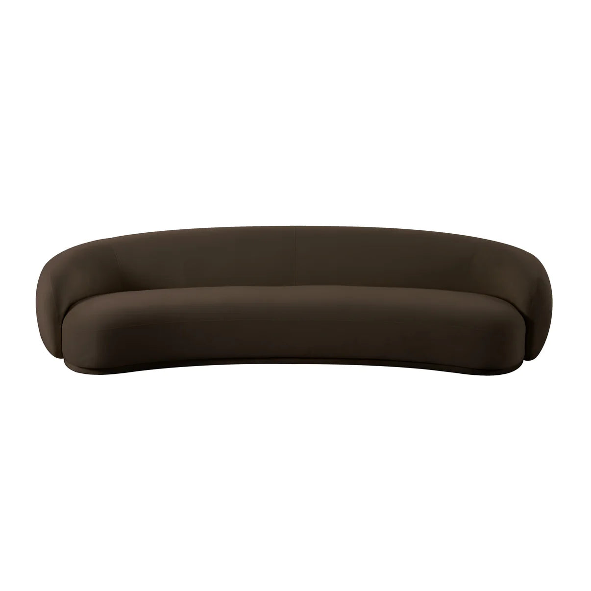 Homio Decor Chocolate / 210cm Velvet Curved Sofa