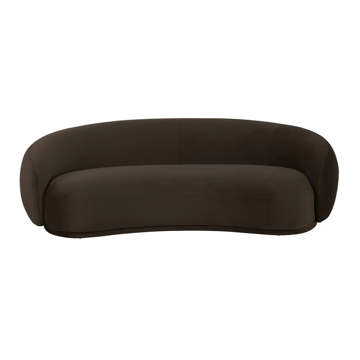 Homio Decor Chocolate Velvet Curved Sofa (89 inch)