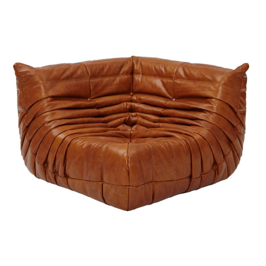 Togo Fireside Leather Chair (Corner Module) - Homio Decor