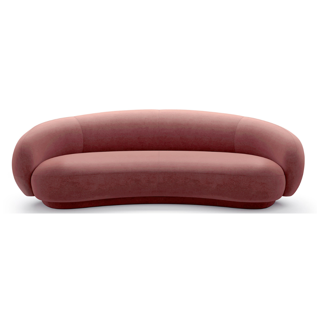 Homio Decor Coral / 210cm Velvet Curved Sofa