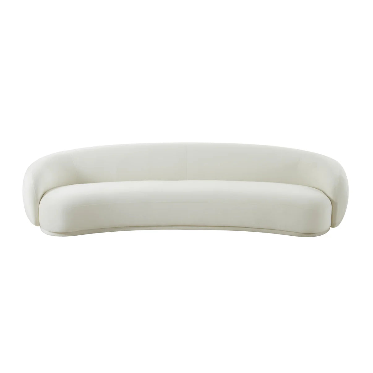 Homio Decor Cream White / 210cm Velvet Curved Sofa