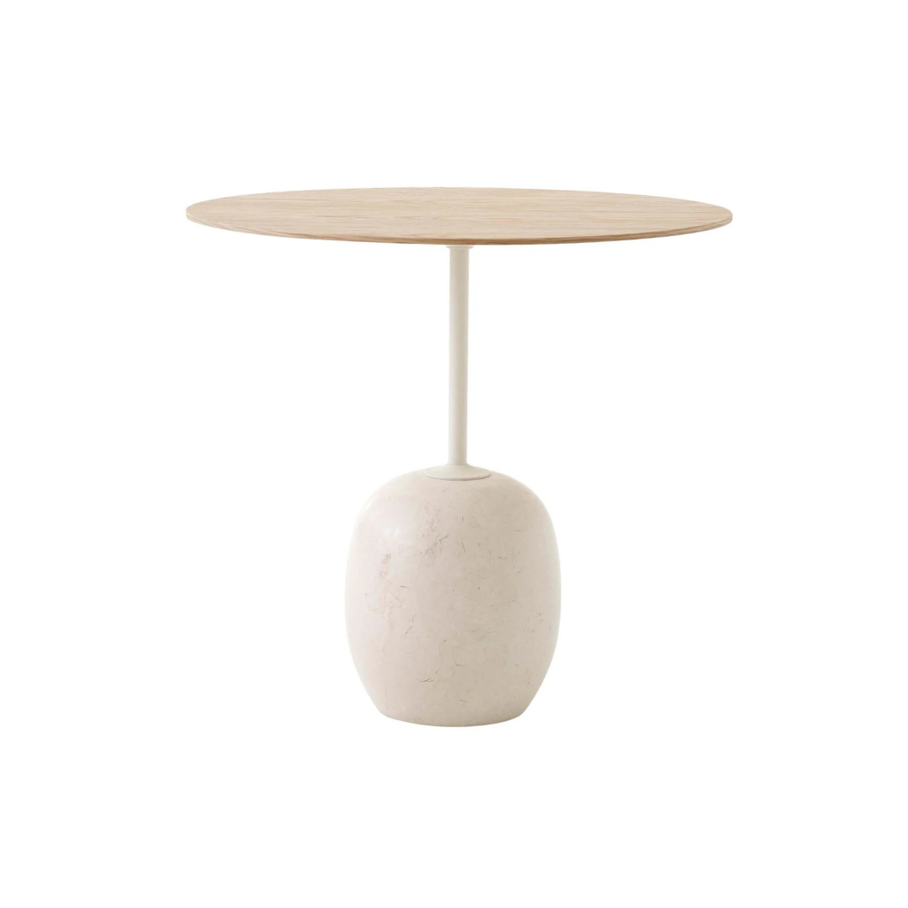 Homio Decor Crema Diva Marble (Oak) / 17.7" Luna Marble Side Table