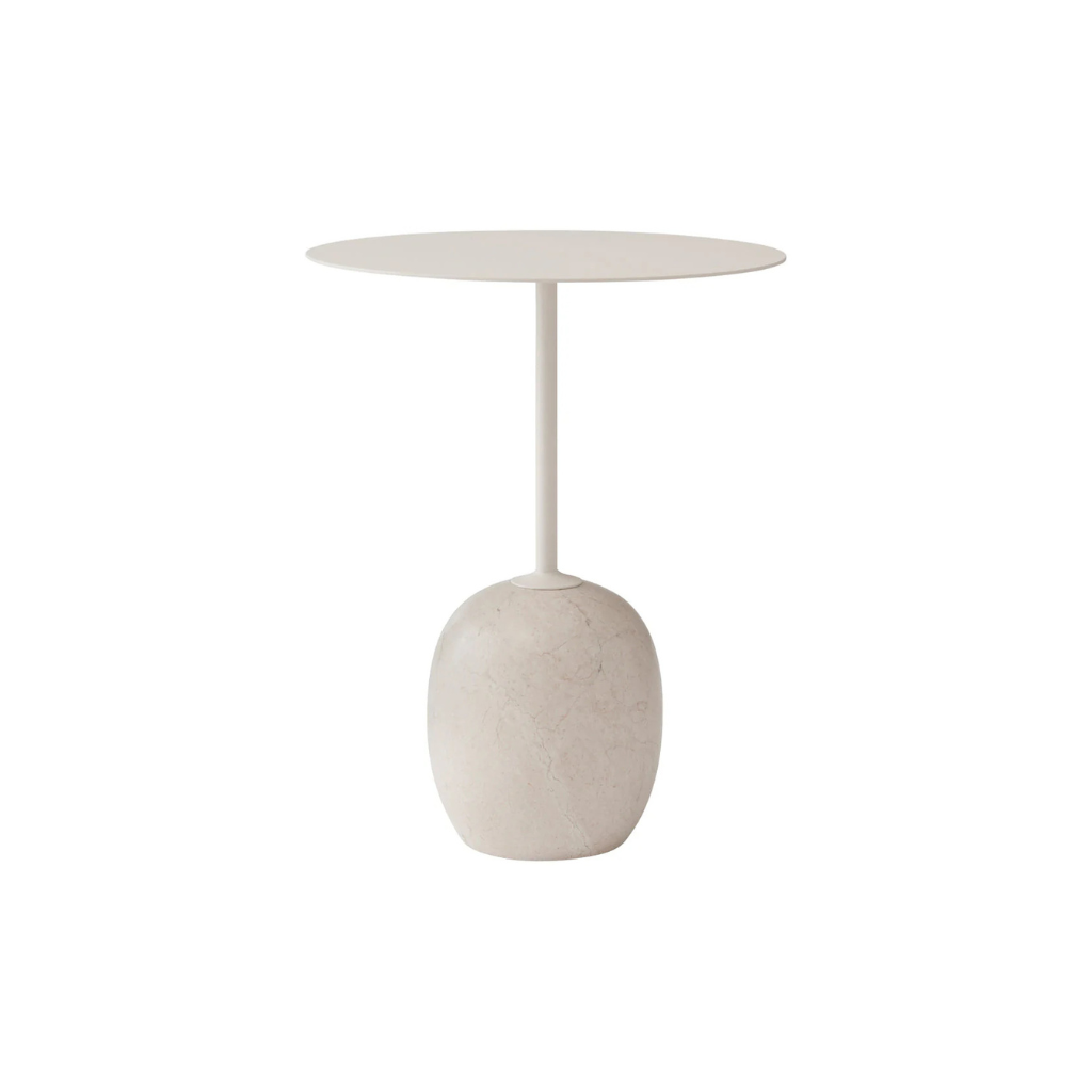 Homio Decor Crema Diva Marble (Steel) / 19.7" Luna Marble Side Table
