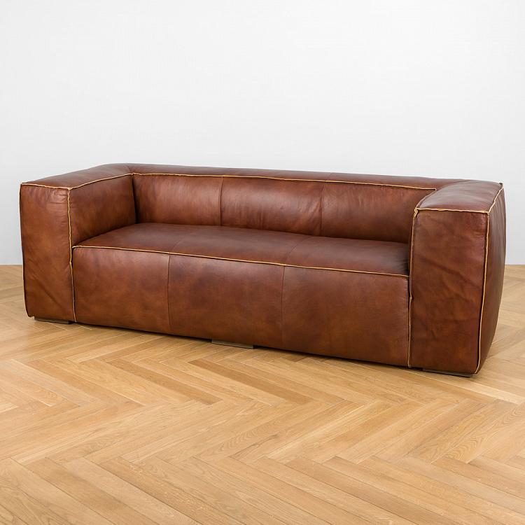 Cubis Leather Sofa (3 Seater) - Homio Decor