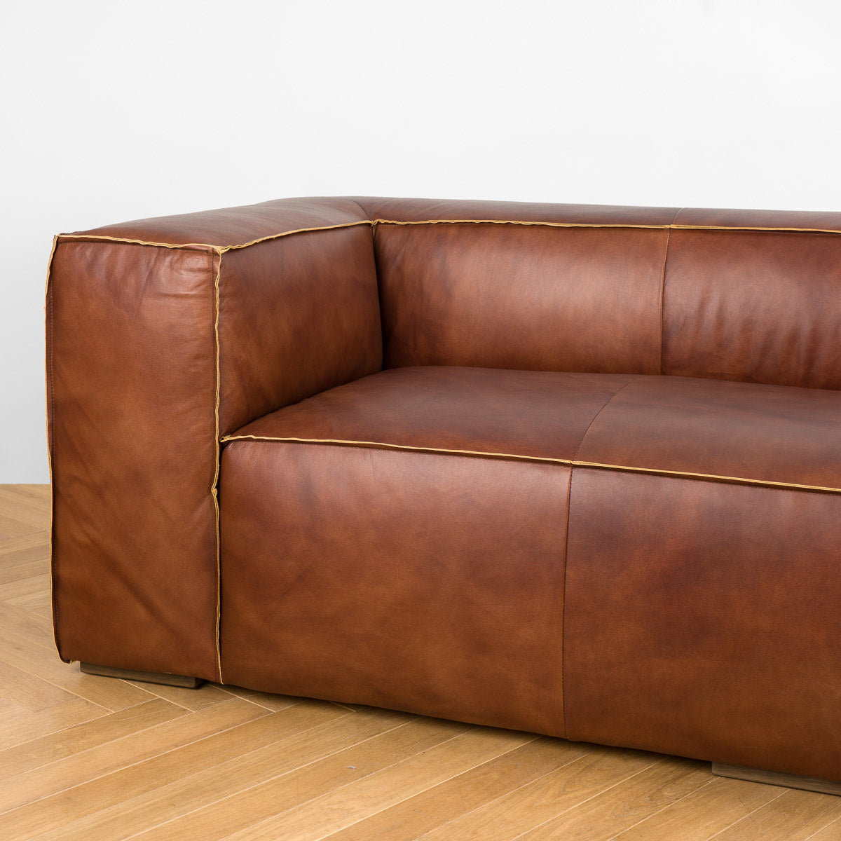 Cubis Leather Sofa (3 Seater) - Homio Decor