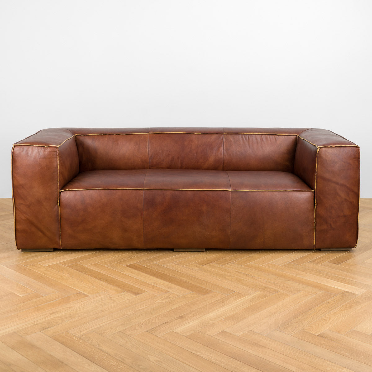 Cubis Leather Sofa (3 Seater) - Homio Decor