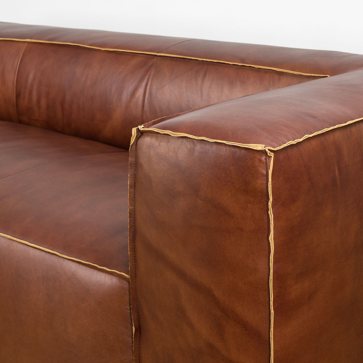 Cubis Leather Sofa (3 Seater) - Homio Decor