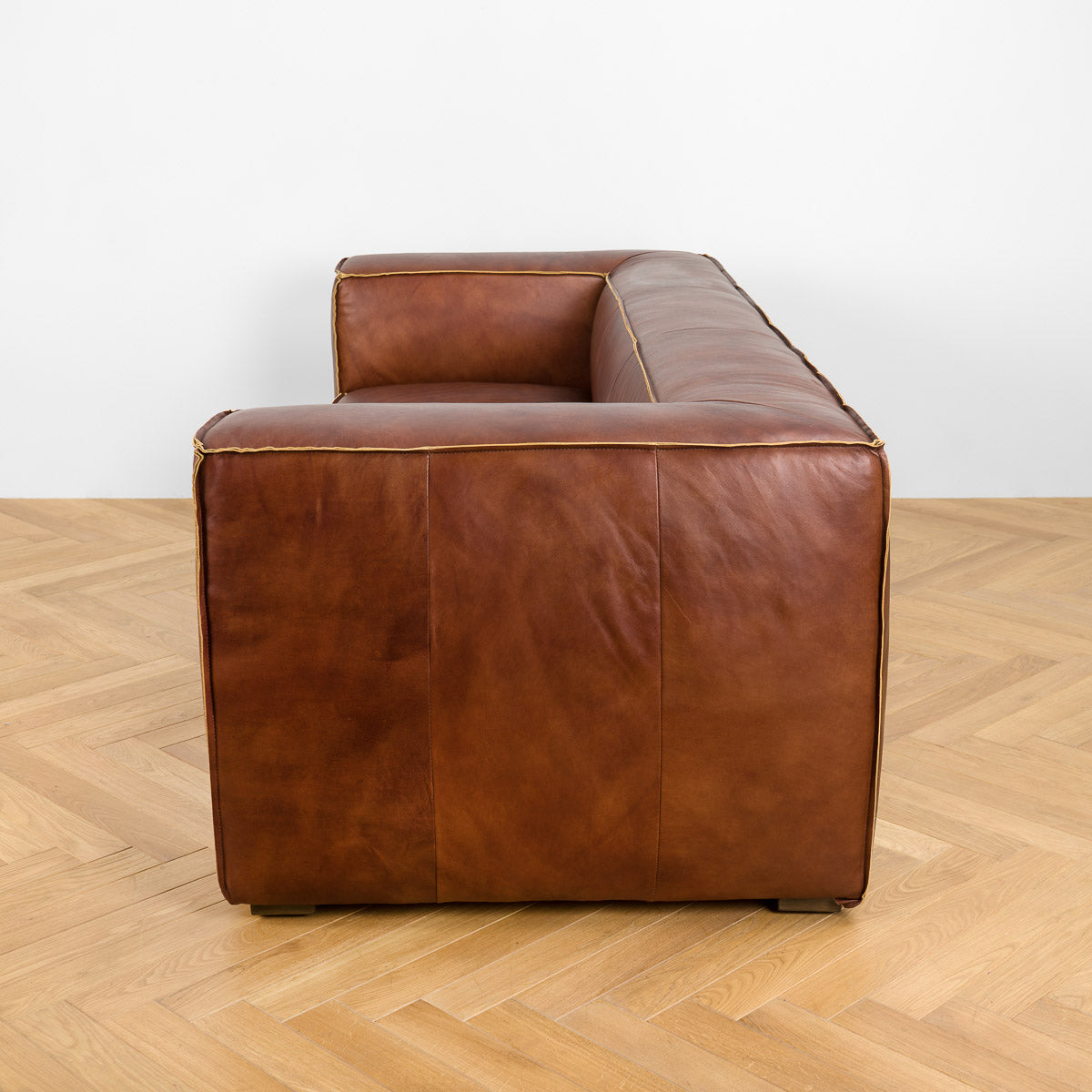 Cubis Leather Sofa (3 Seater) - Homio Decor