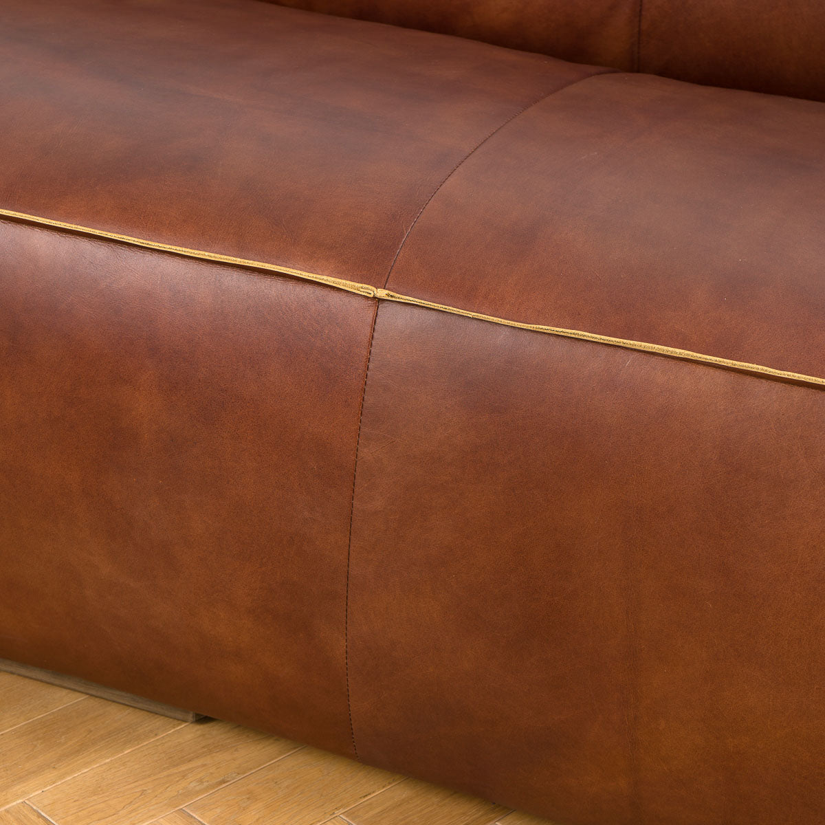 Cubis Leather Sofa (3 Seater) - Homio Decor
