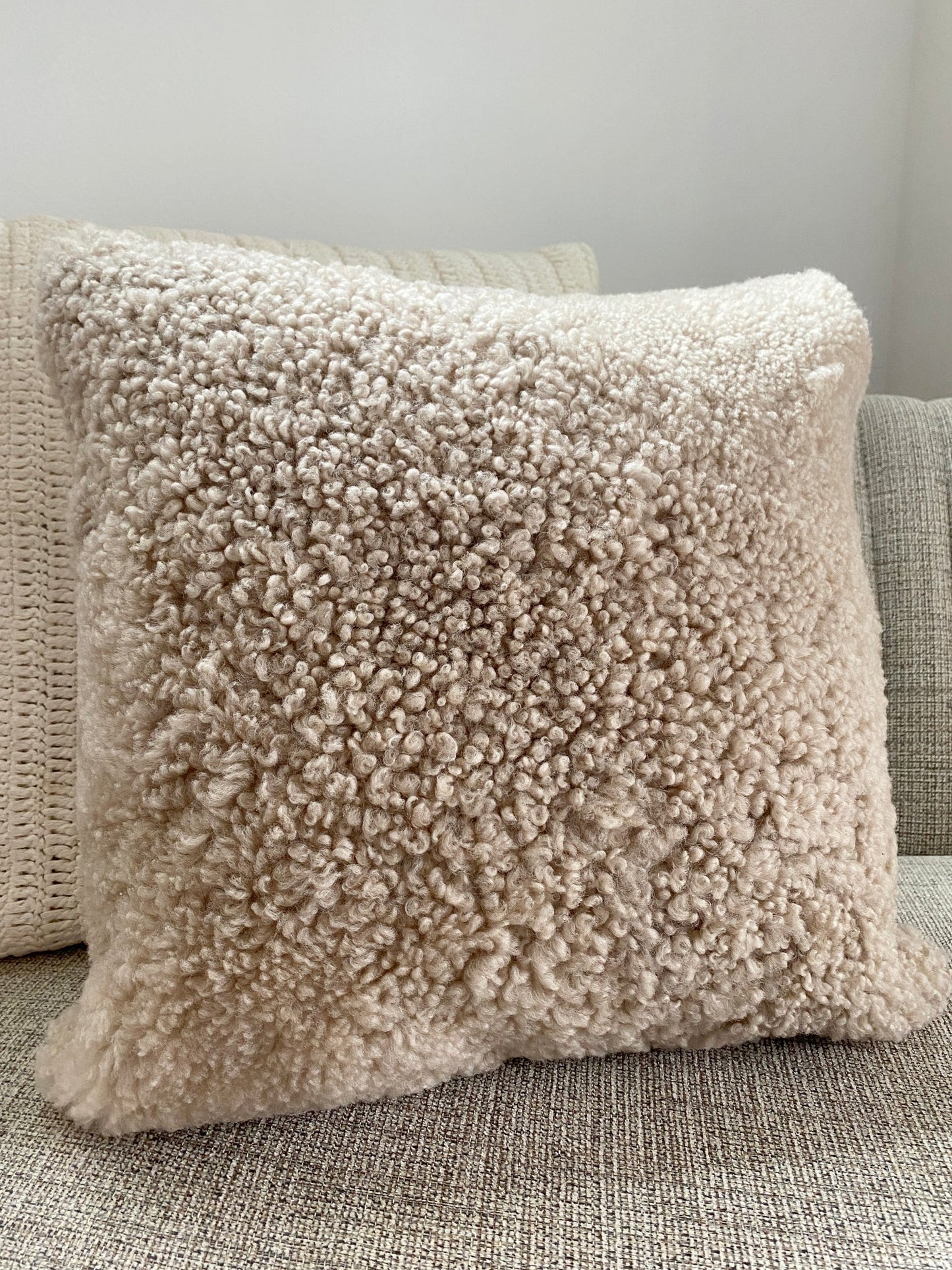 Homio Decor Curly Shearling Sheepskin Pillowcase