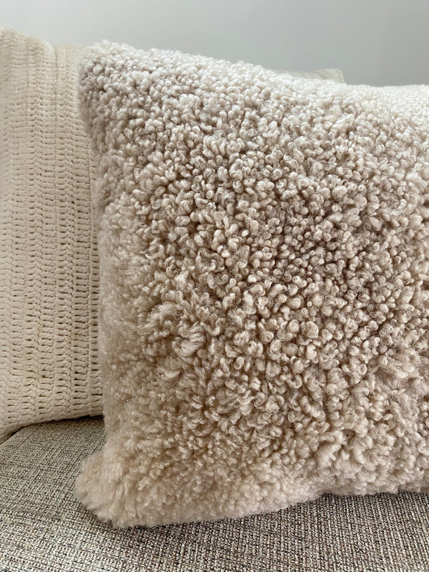 Homio Decor Curly Shearling Sheepskin Pillowcase