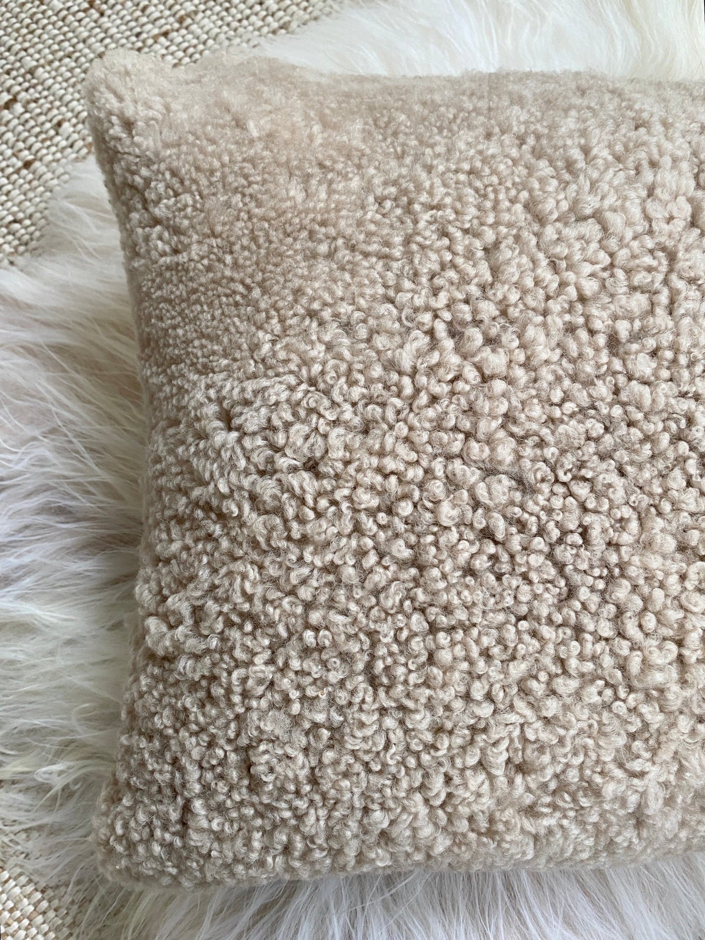 Homio Decor Curly Shearling Sheepskin Pillowcase