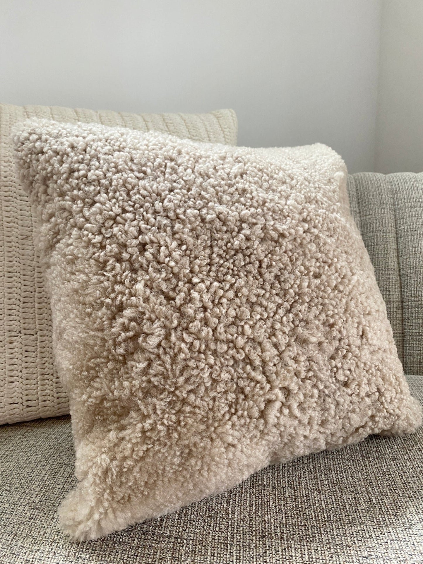 Homio Decor Curly Shearling Sheepskin Pillowcase
