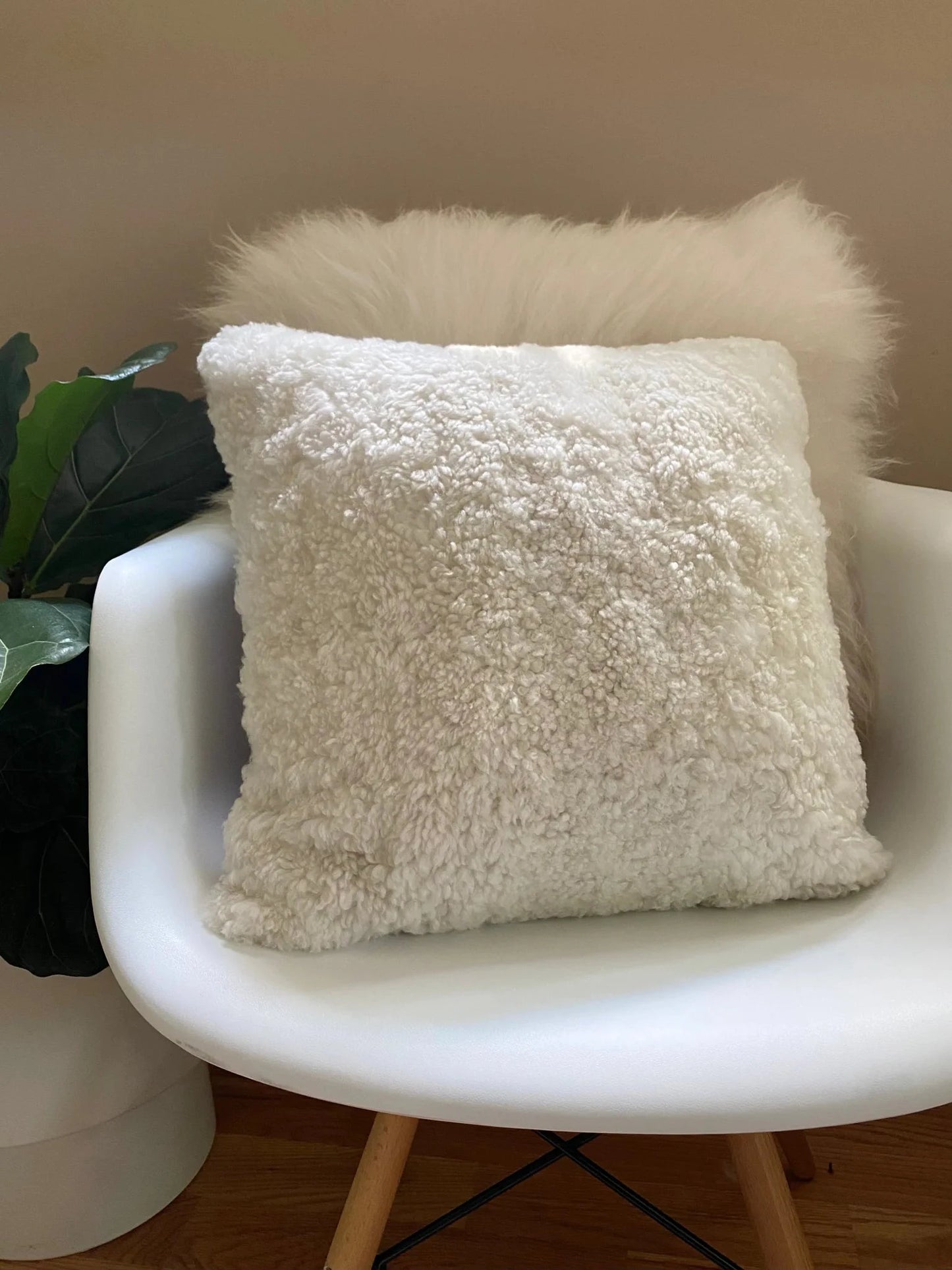 Homio Decor Curly Shearling Sheepskin Pillowcase