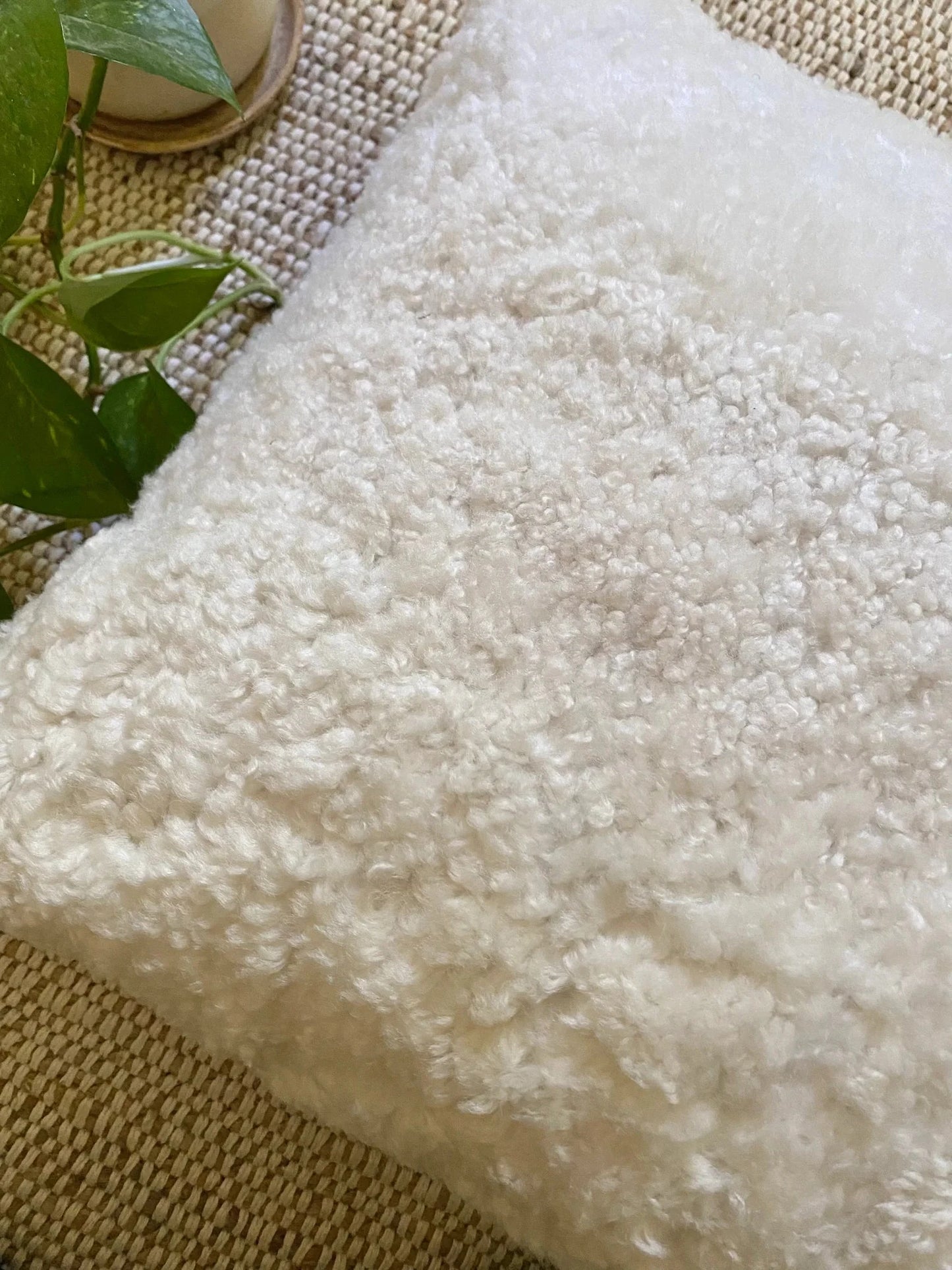 Homio Decor Curly Shearling Sheepskin Pillowcase