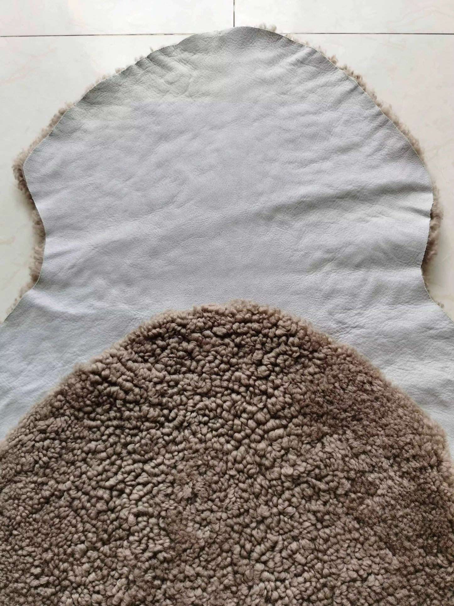 Homio Decor Curly Shearling Sheepskin Rug (Double) - Brown