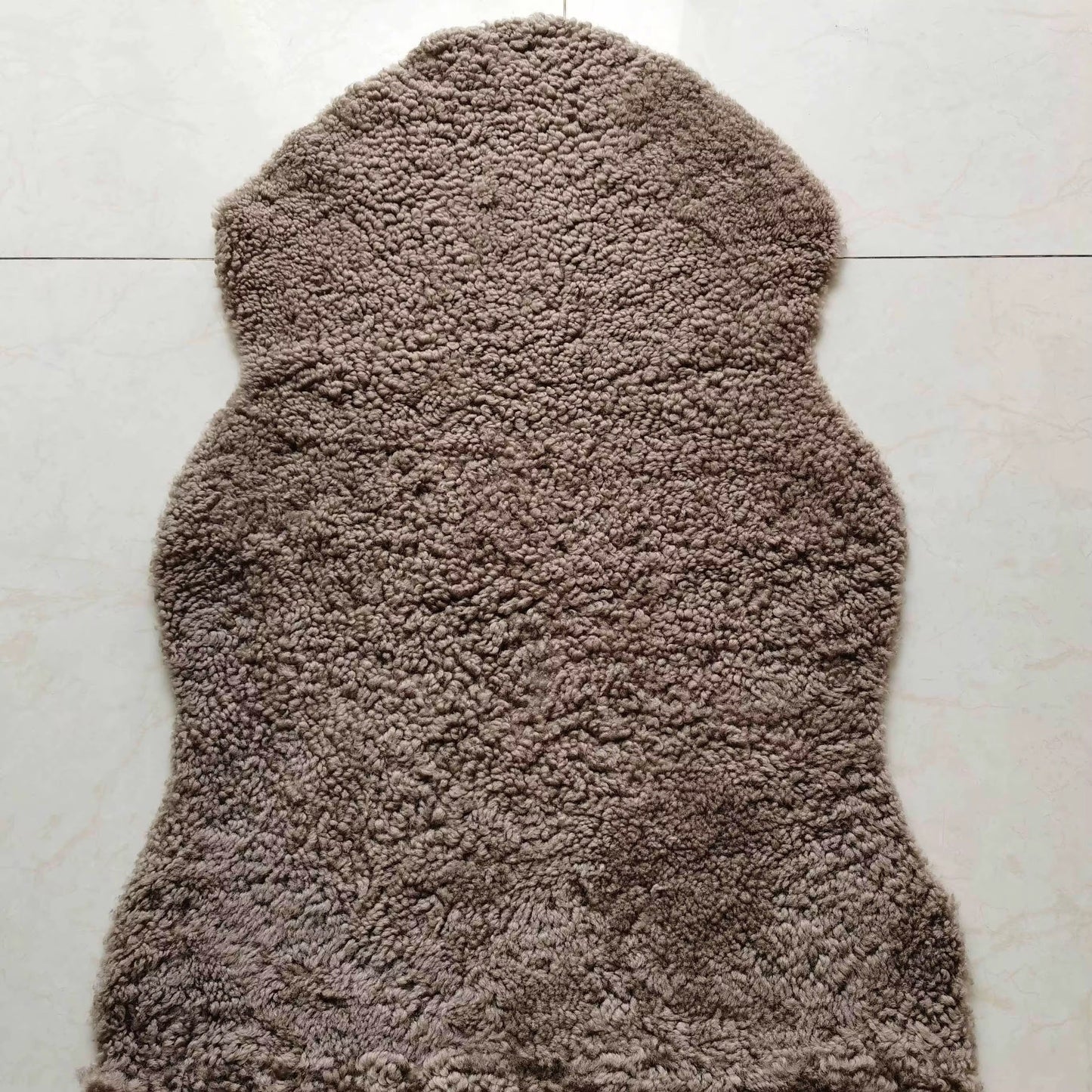 Homio Decor Curly Shearling Sheepskin Rug (Double) - Brown