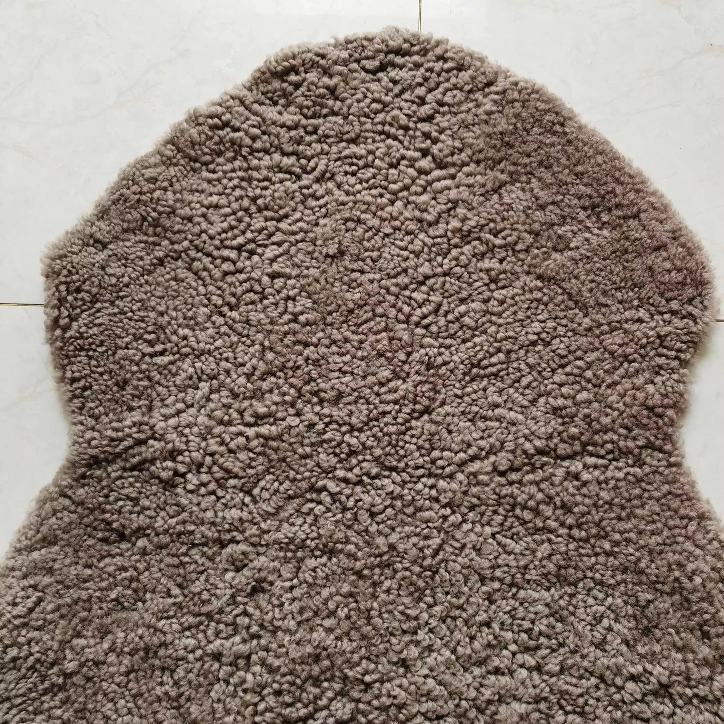 Homio Decor Curly Shearling Sheepskin Rug (Double) - Brown