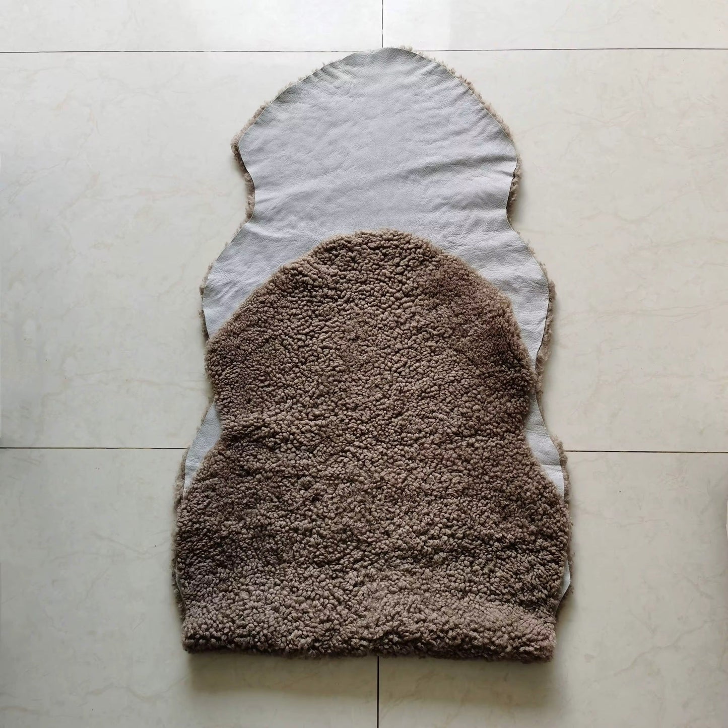 Homio Decor Curly Shearling Sheepskin Rug (Double) - Brown