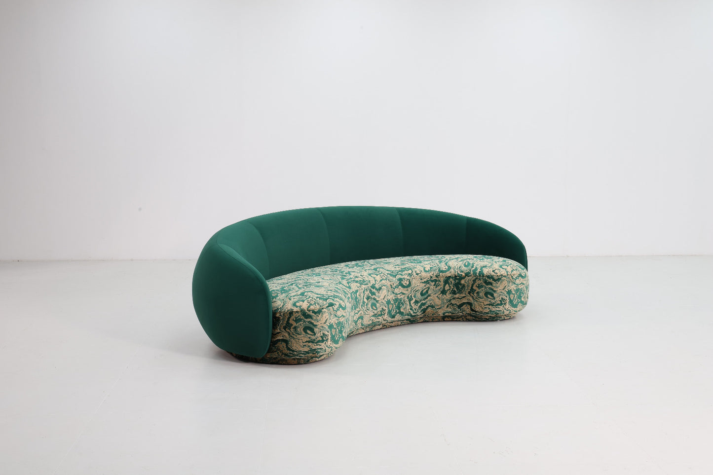 Homio Decor Curved Sofa - Marble Swirl (Deep Green)