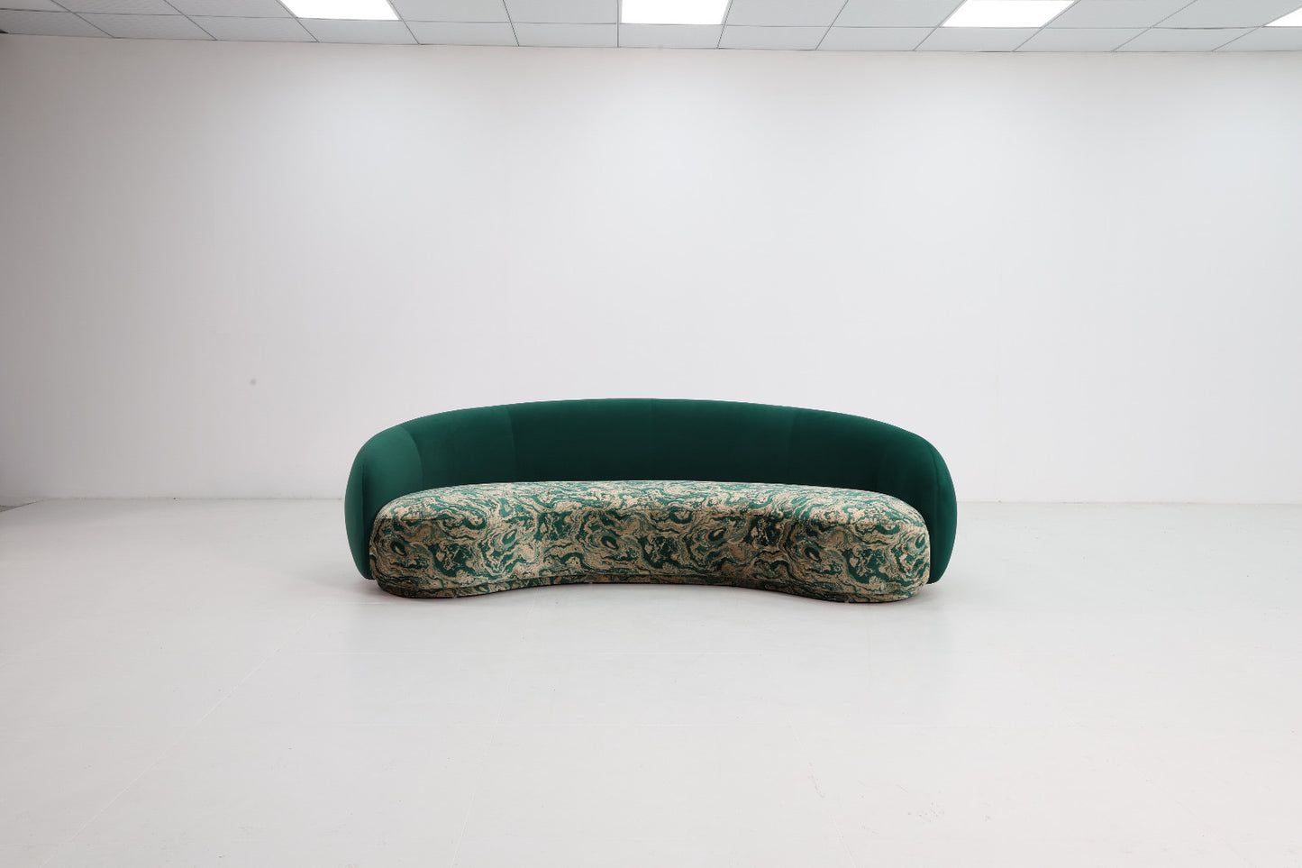 Homio Decor Curved Sofa - Marble Swirl (Deep Green)
