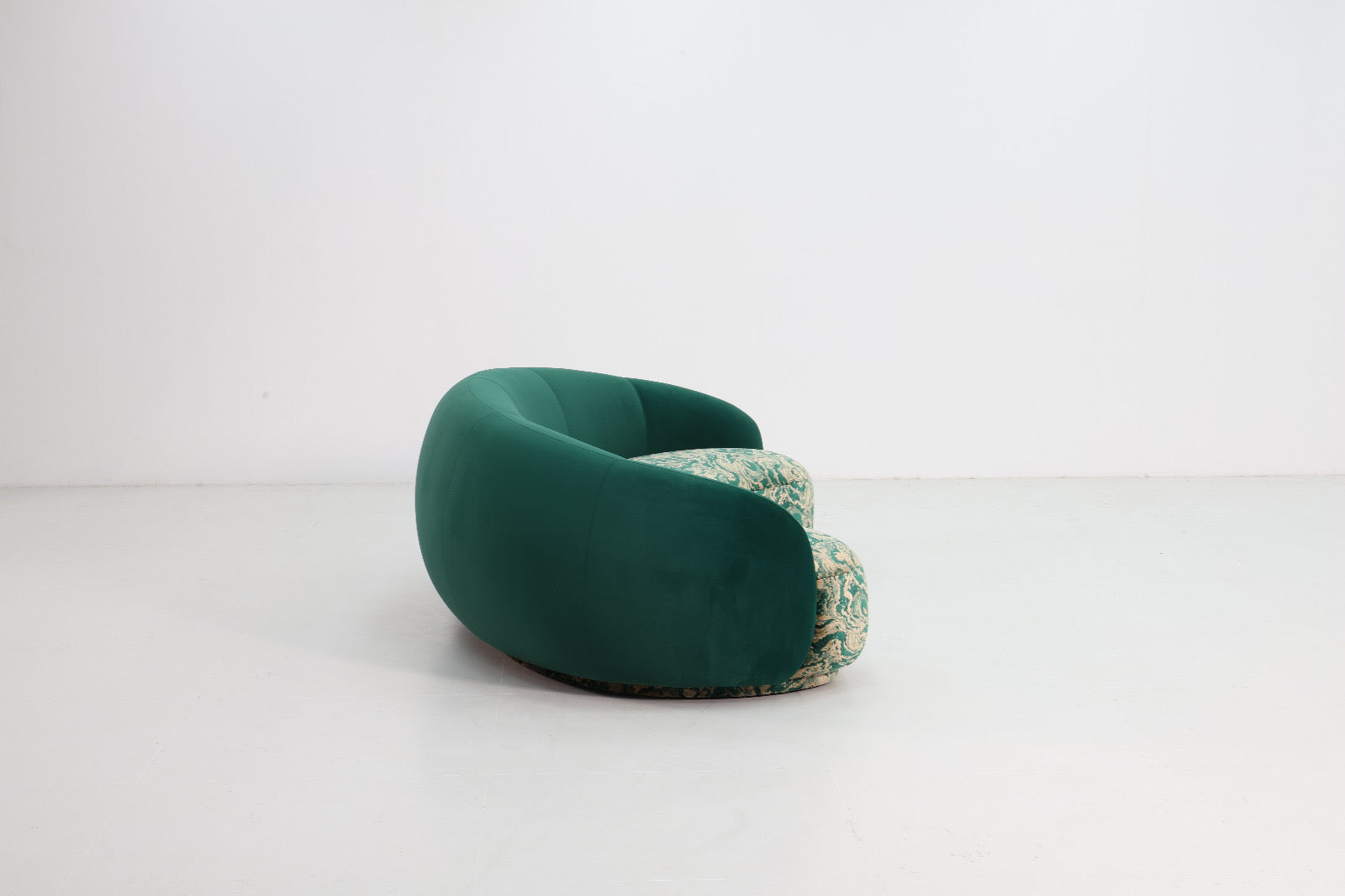 Homio Decor Curved Sofa - Marble Swirl (Deep Green)