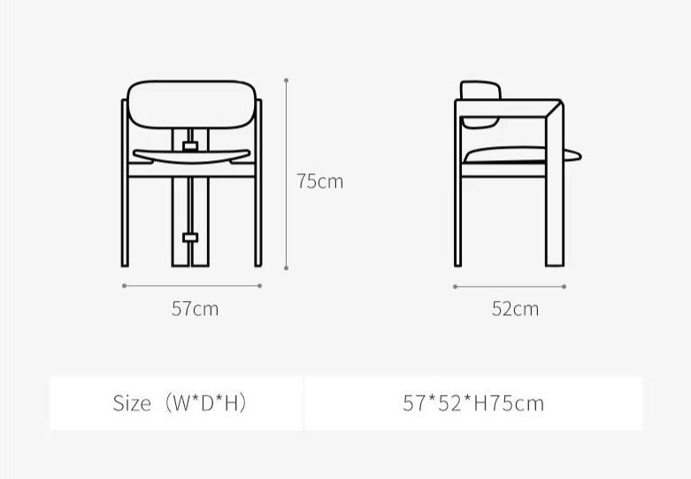 Curved Walnut Dining Chair - Leather - Homio Decor