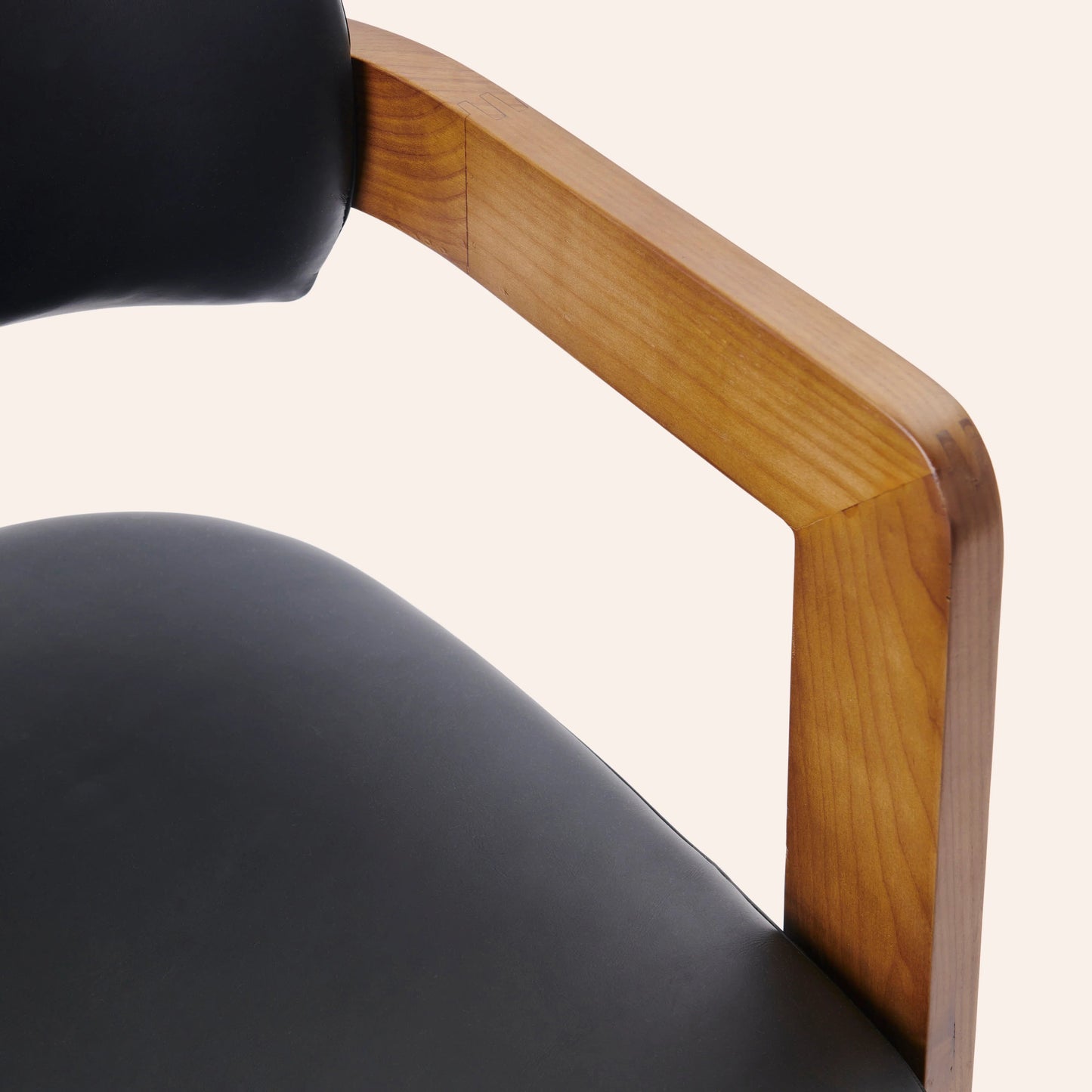 Curved Walnut Dining Chair - Leather - Homio Decor