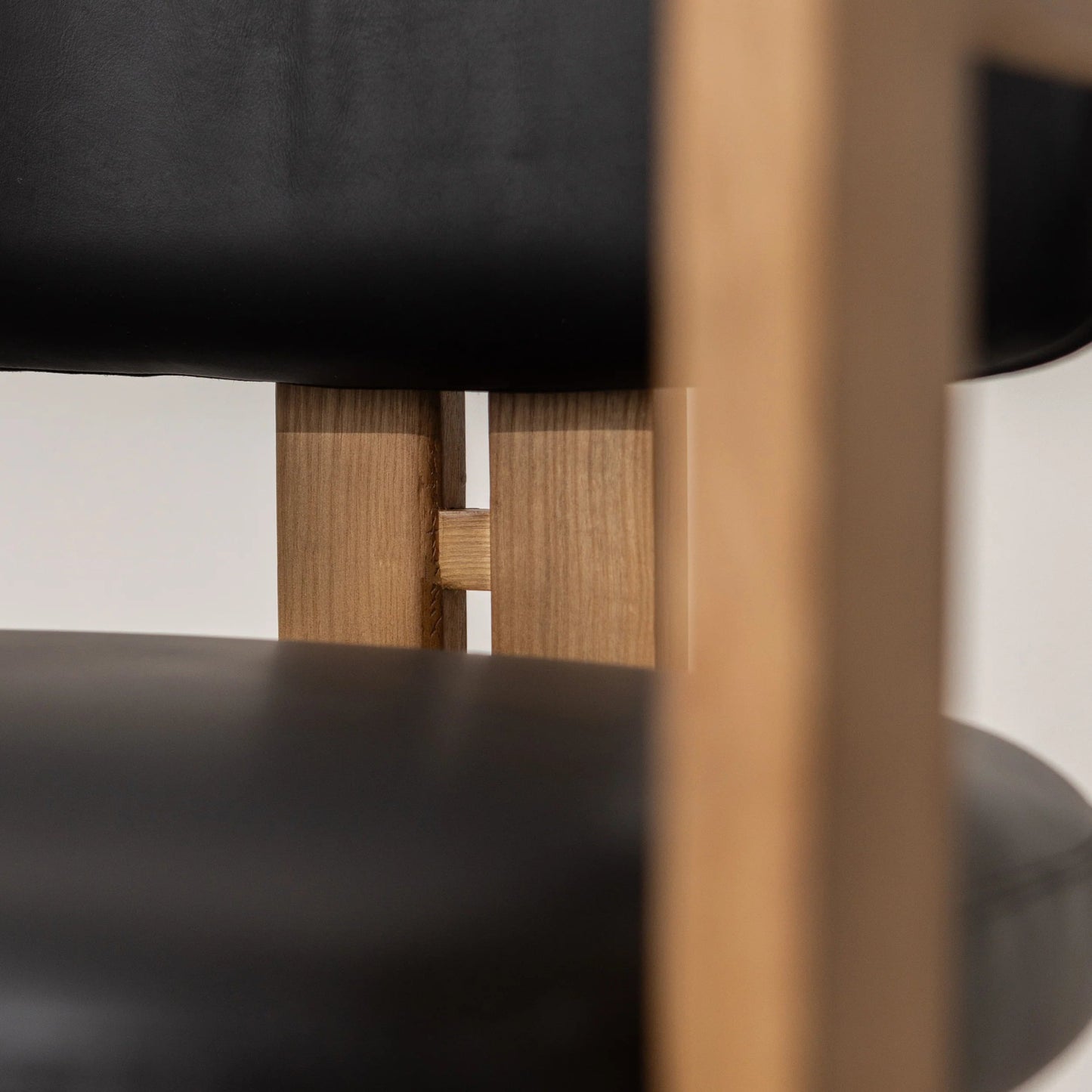 Curved Walnut Dining Chair - Leather - Homio Decor