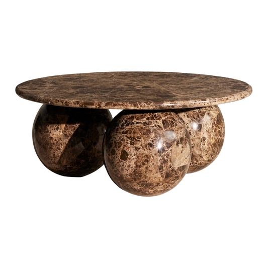 Homio Decor Dark Emperador Marble Cavara Coffe Table