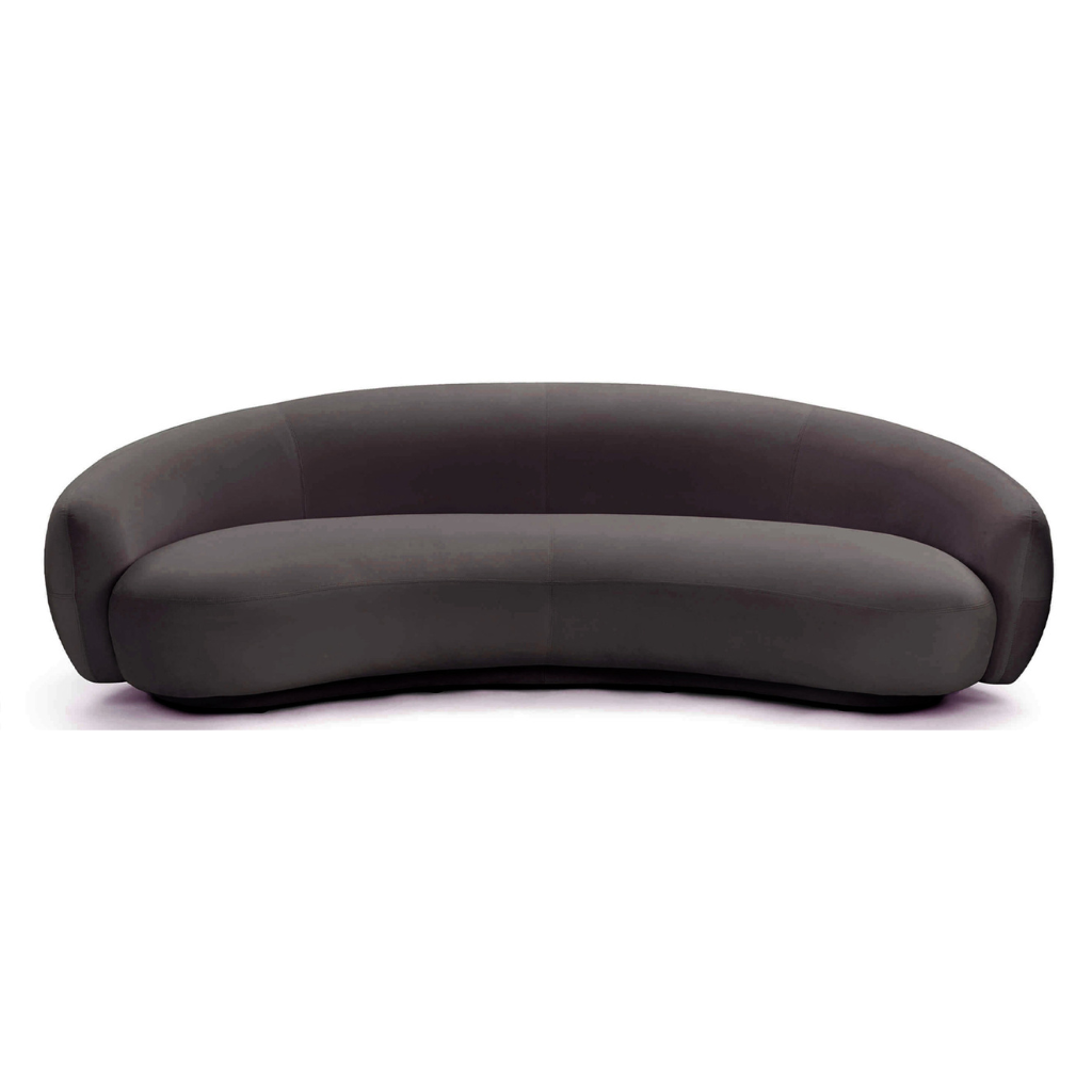 Homio Decor Dark Grey / 210cm Velvet Curved Sofa