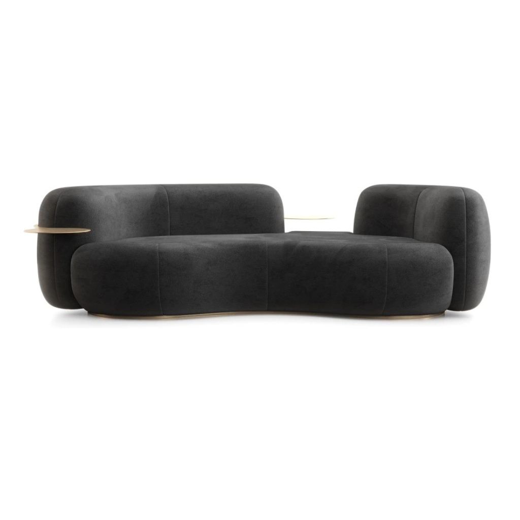 Homio Decor Dark Grey Suede Canyon Sofa
