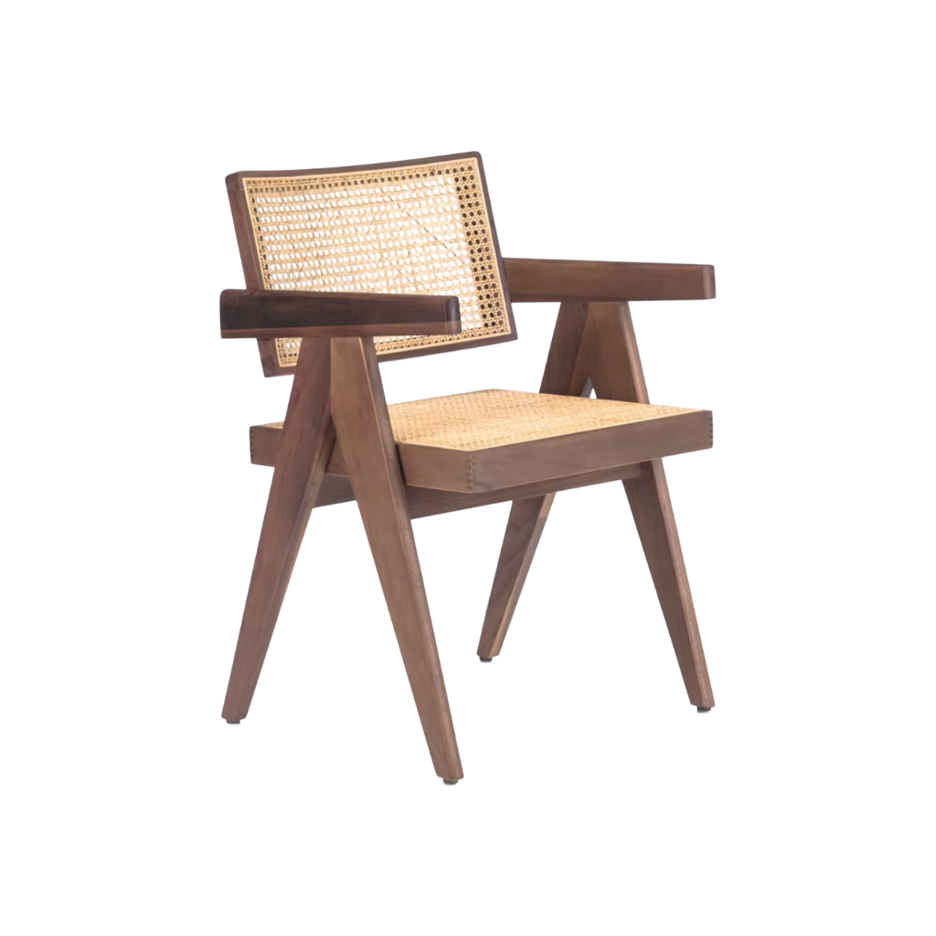 Homio Decor Dark Walnut Pierre Jeanneret Dining Chair