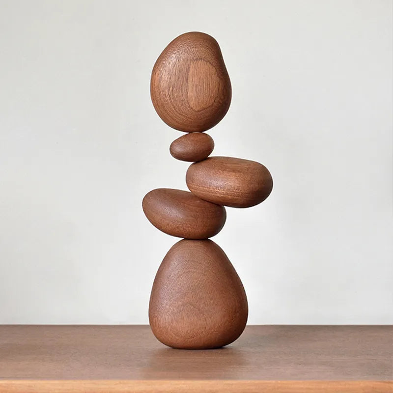 Solid Wood Stone Art Ornaments - Homio Decor